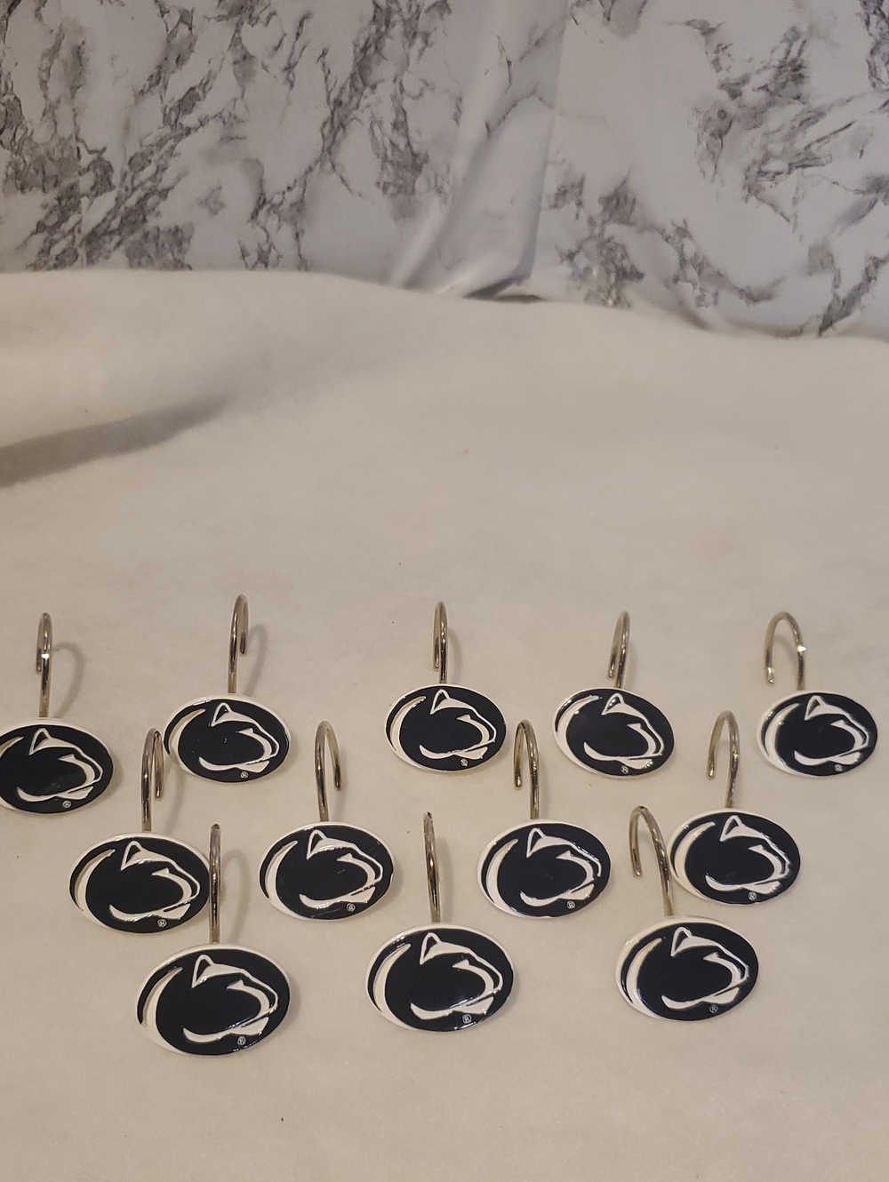 Penn State Nittany Lions Navy Blue Shower Curtain Hooks - Set of 12